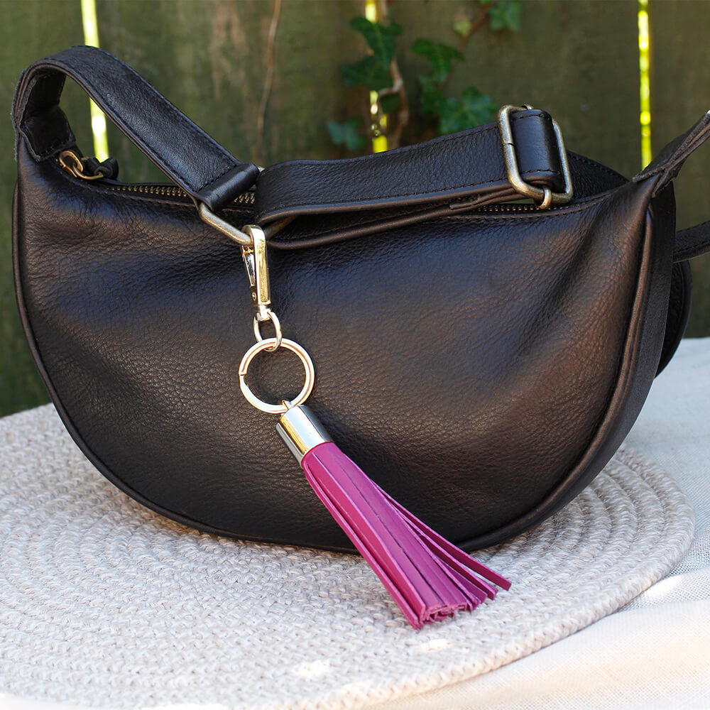 Leather Tassel Keychain - Eden