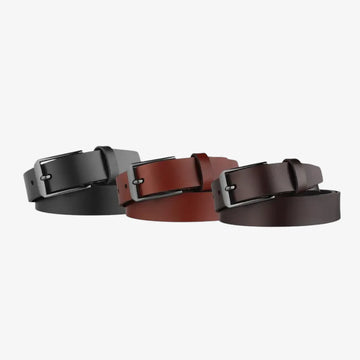 Three colour belts on a grey  background