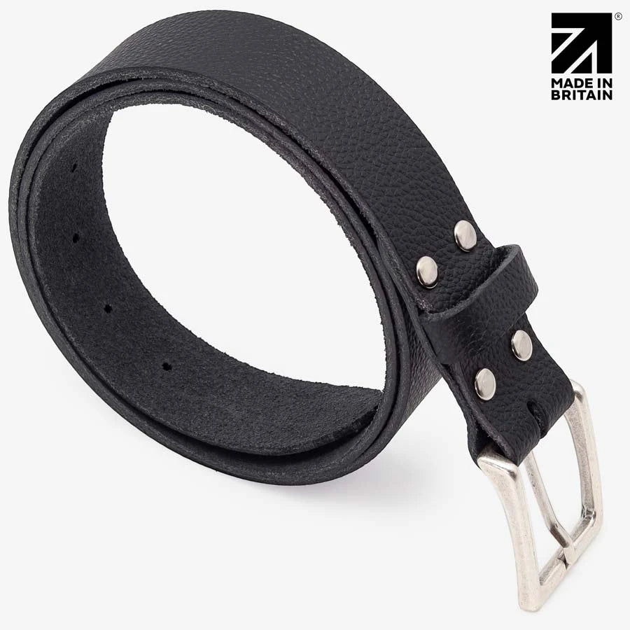 Premium pebble finish leather belt with textured grain