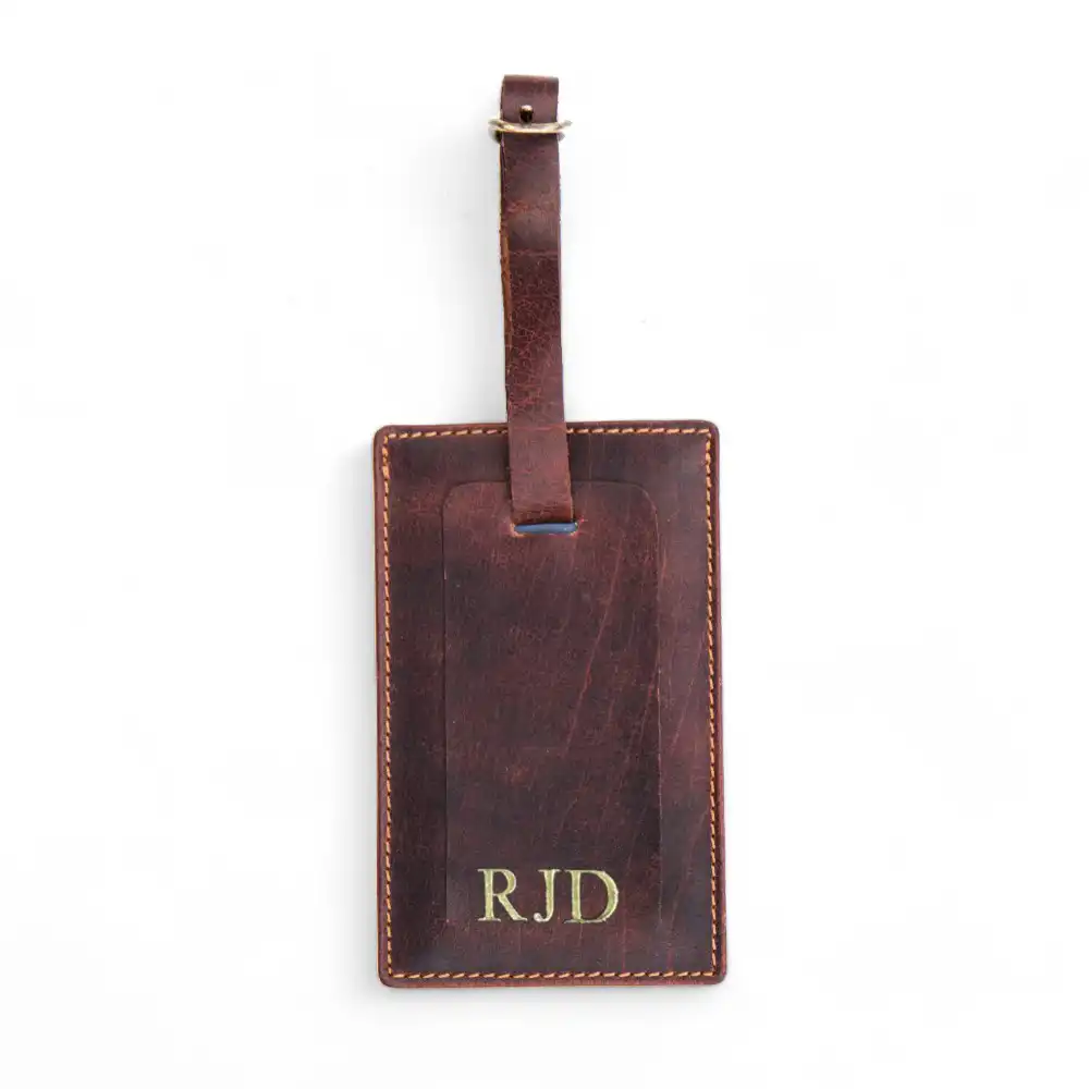 luggage leather tags personalised