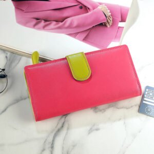 Pink Leather Bifold Purse - PRIMEHIDE London