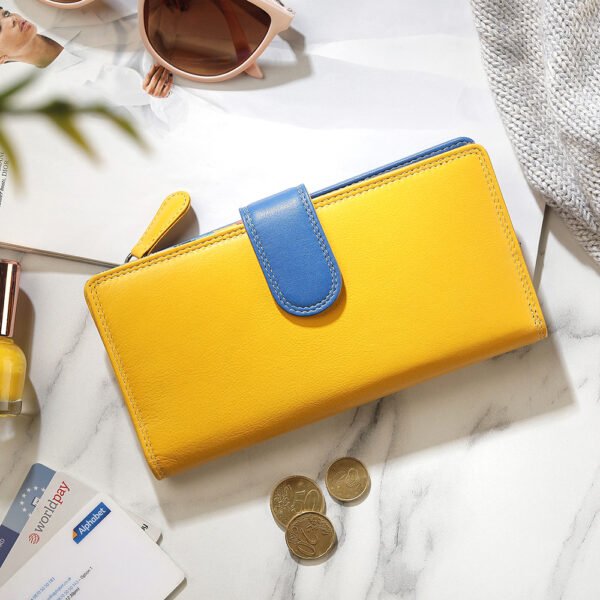 Yellow Long Leather Bifold Purse - PRIMEHIDE London