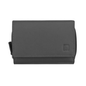 Black leather purse for women.