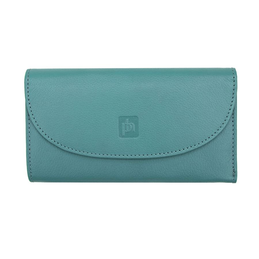 Turquoise leather Clutch Purse