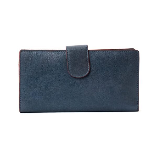 blue leather purse