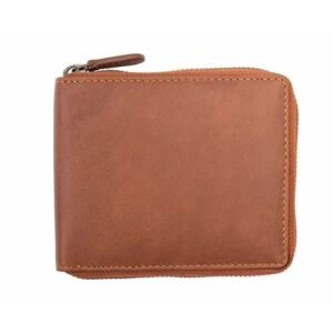 Brown leather zip around wallet