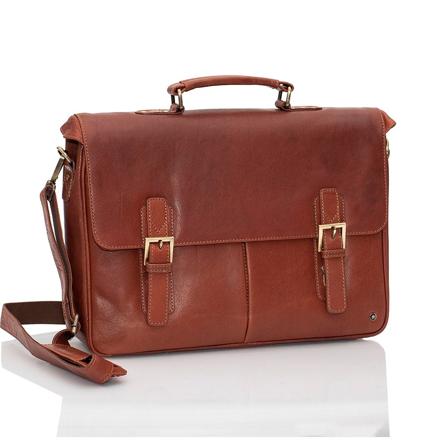 Slim leather messenger on sale bag