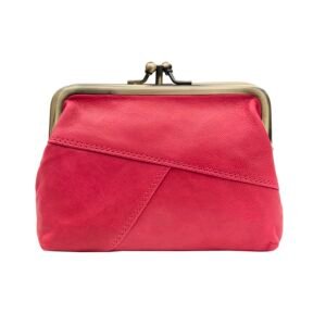 Rhubarb Clip Top Leather Purse