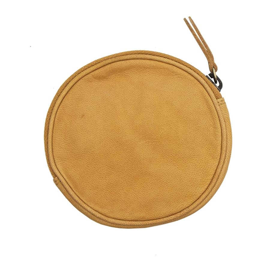 Yellow Round Zipped Coin Pouch back