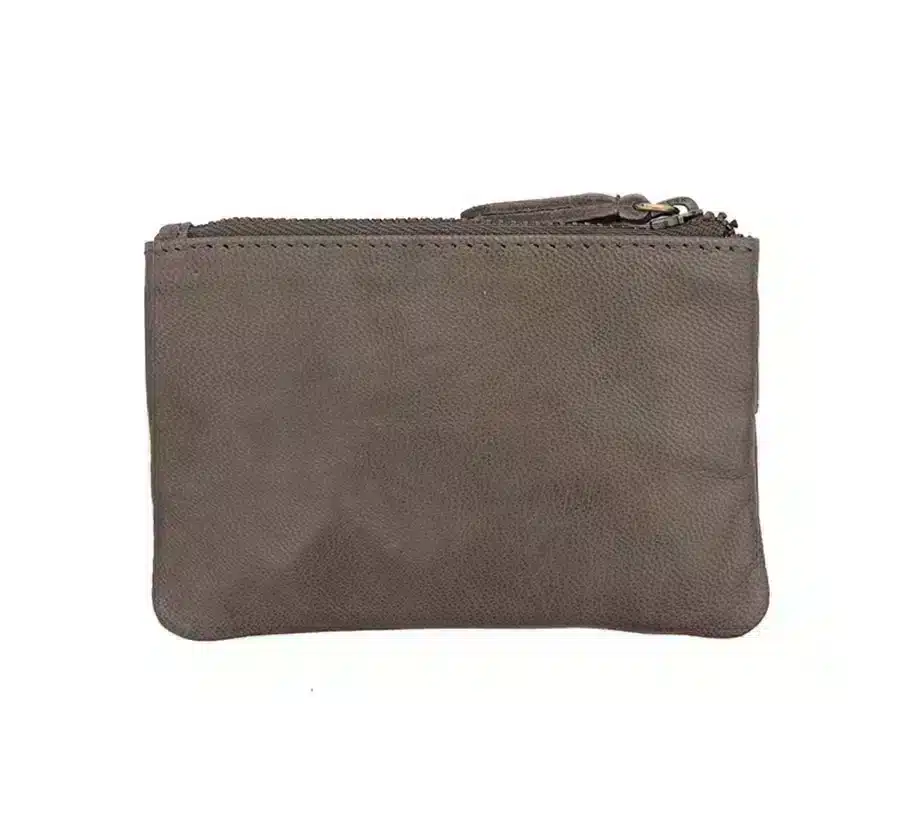 Mushroom Brown Leather Pouch back view