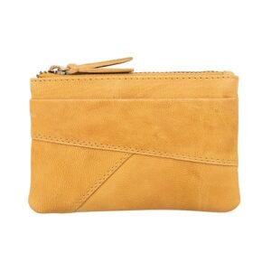 Yellow Leather Pouch | RFID Secure | Zip Purse & Keyring