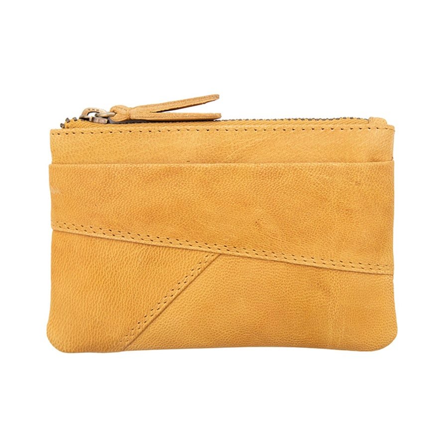 Yellow Leather Pouch | RFID Secure | Zip Purse & Keyring