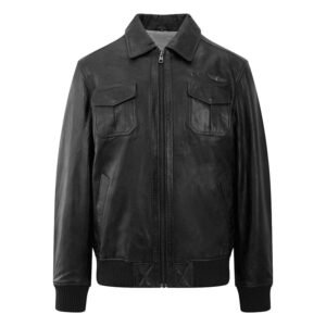 Black Aviator Leather Jacket