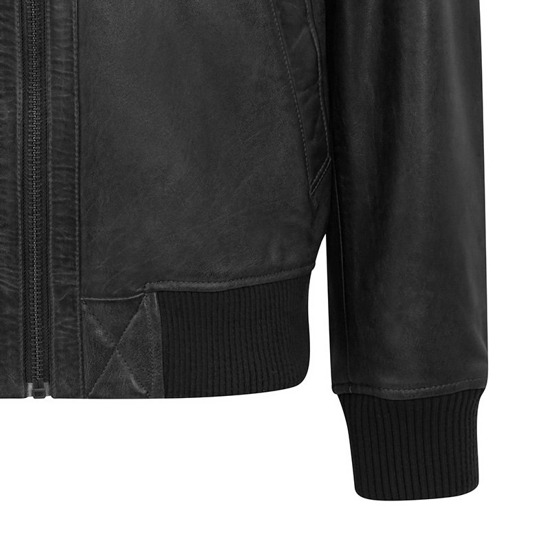 Men's Black Aviator Leather Jacket - Airborn