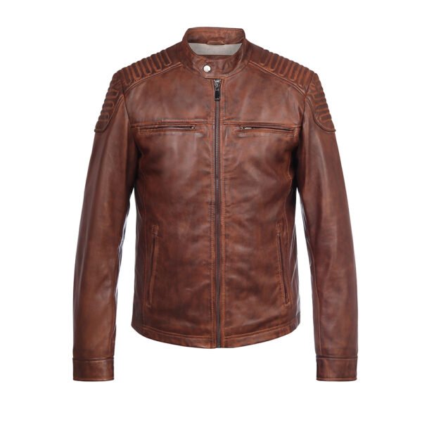 Mens Brown leather jackets Biker Style