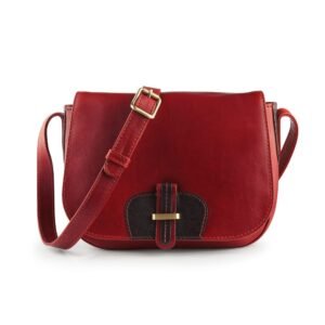 Red Leather Shoulder Bag for women