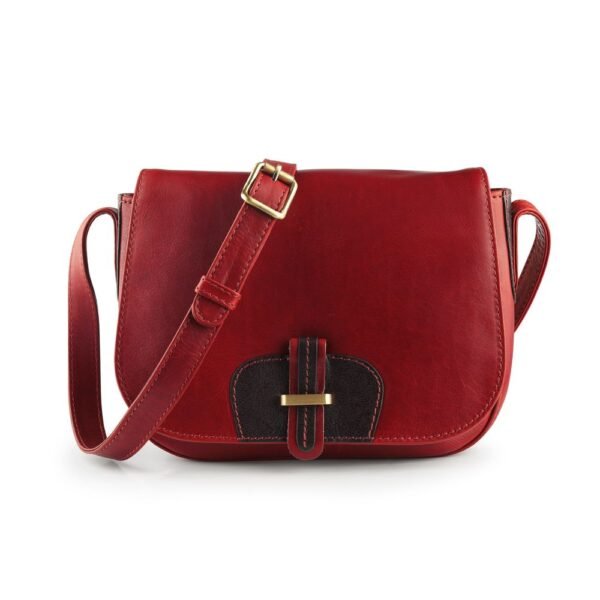 Red Leather Shoulder Bag for women