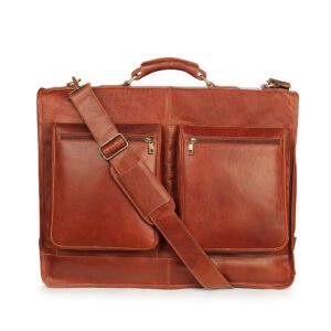 Brown Leather Suit Carrier