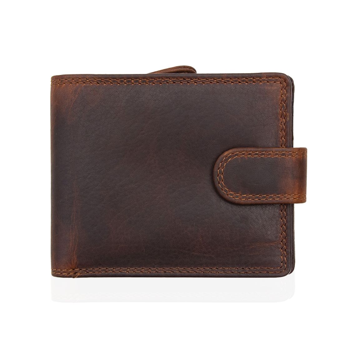 New York Leather Bifold Leather Wallet Brown