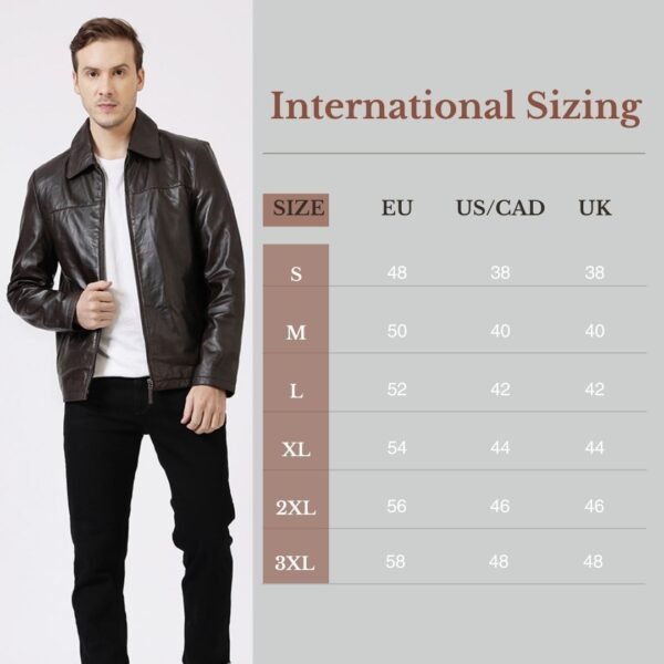 Mens leather jackets Size guide