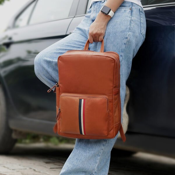 Brown Leather Laptop Backpack - PRIMEHIDE Texan Bag