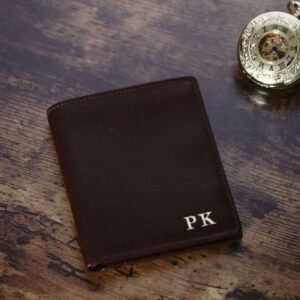 Personalised leather wallet for men