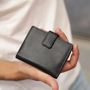 black Leather Credit Card Holder for men