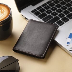 Brown leather wallet for men