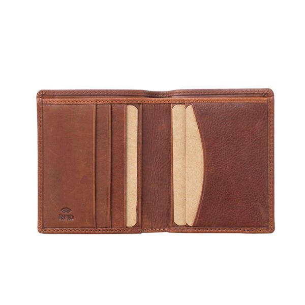 a brown leather credit card holder wallet for men