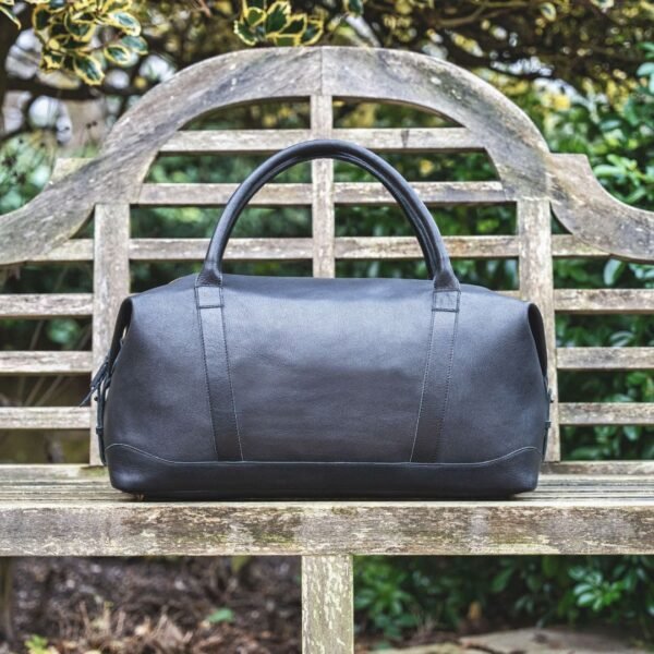 Black leather holdall