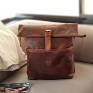 Brown Leather Backpack