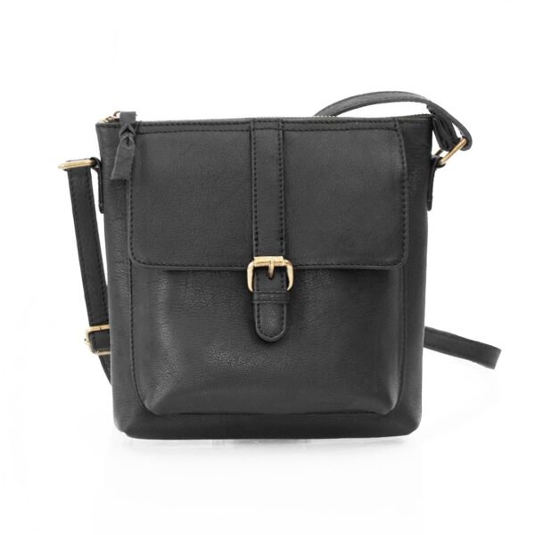 Black leather crossover bag best sale