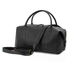 large black leather holdall