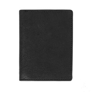 Black leather wallet for men