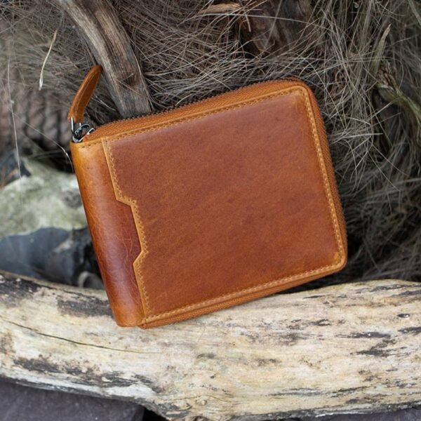 Zip around Leather Leather Wallet For Men