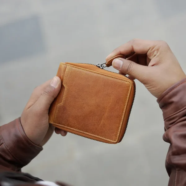 Zip Around Leather Wallet for men